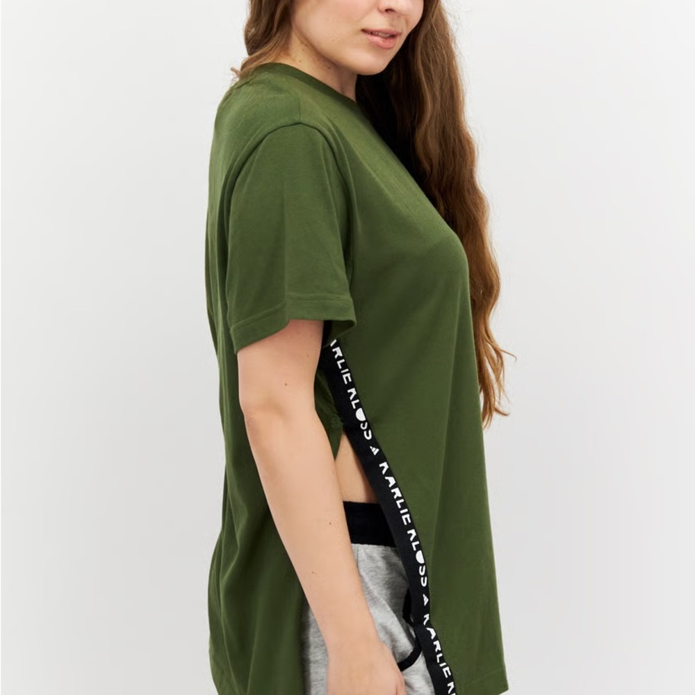 adidas Karlie Kloss Olive Green Women's Short Sleeve Tee